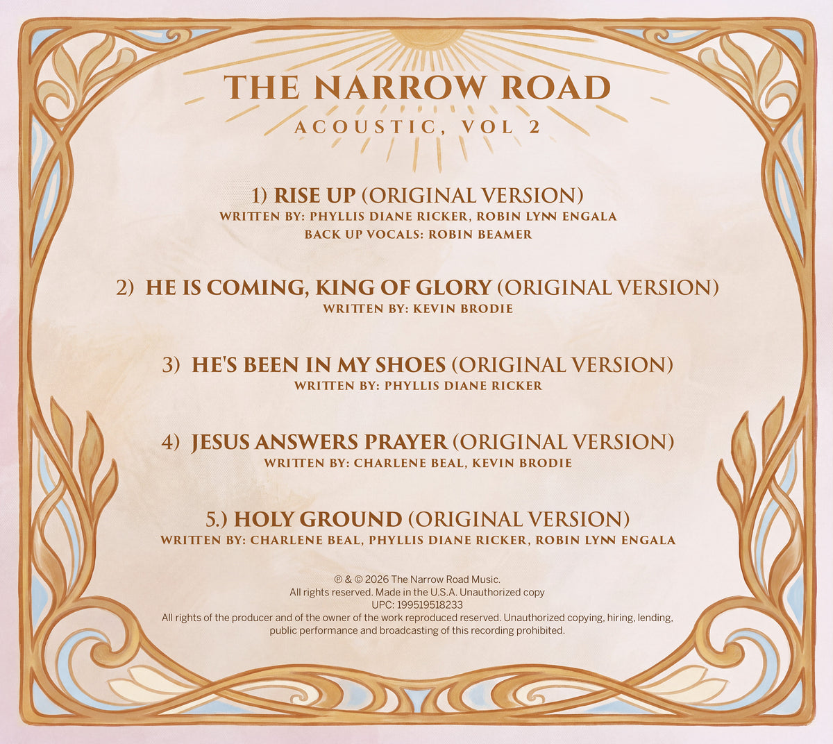Back cover with tracklist